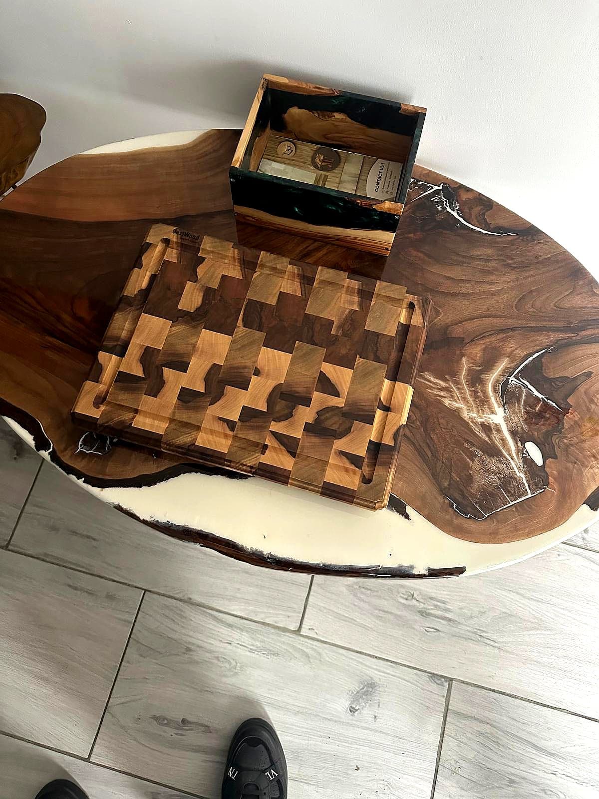 Bespoke pine table crafted in the workshop