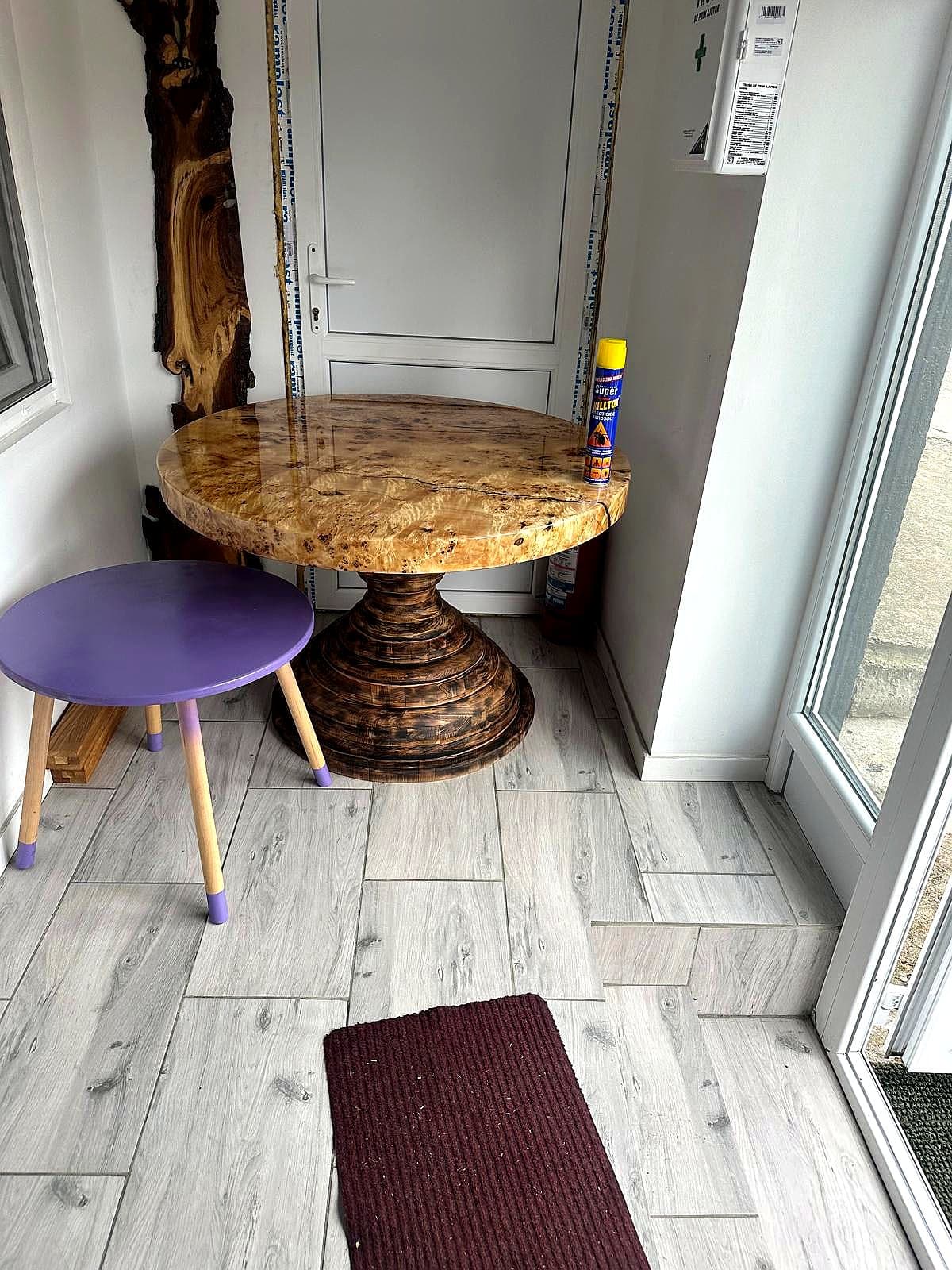 Custom table highlighting unique wood grain patterns
