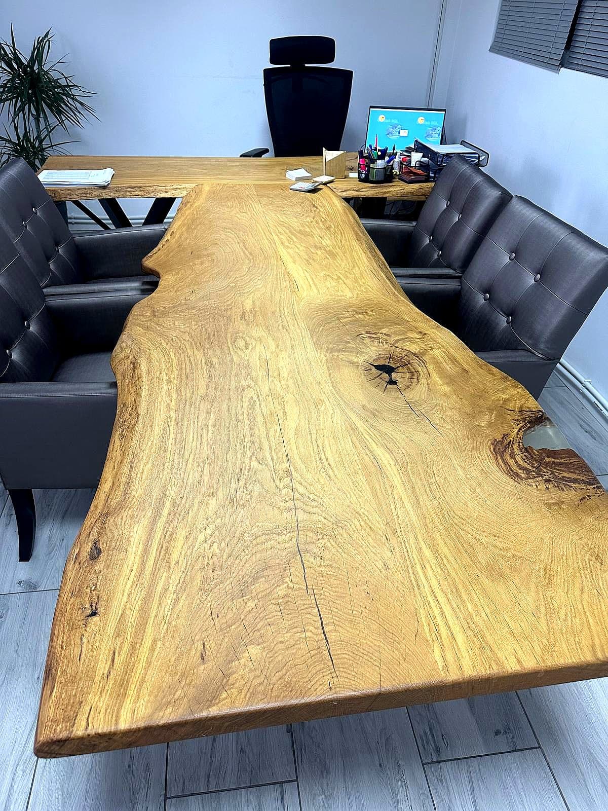 Handmade table with smoothly sanded finish