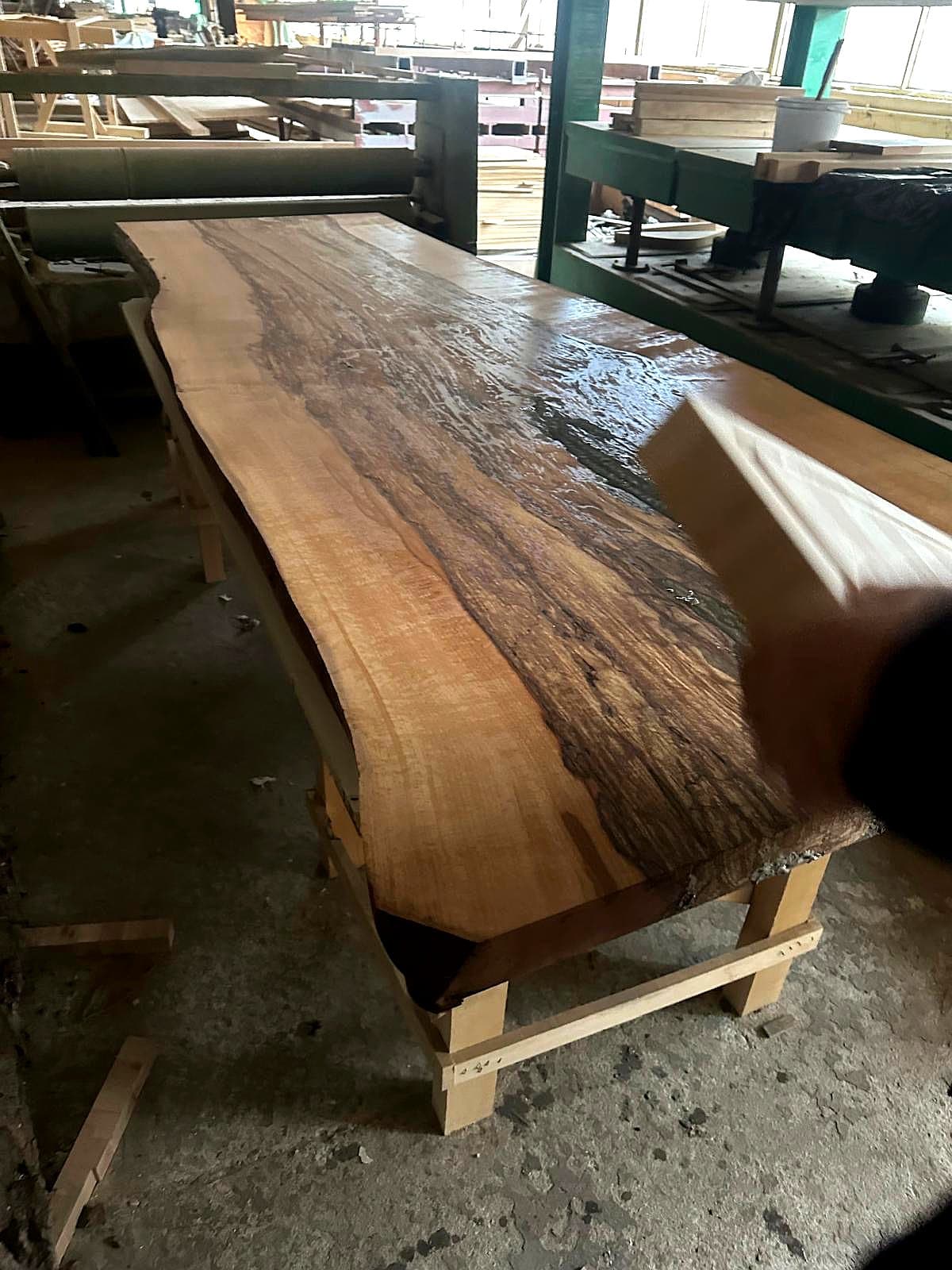 Handmade wooden side table with traditional joinery details