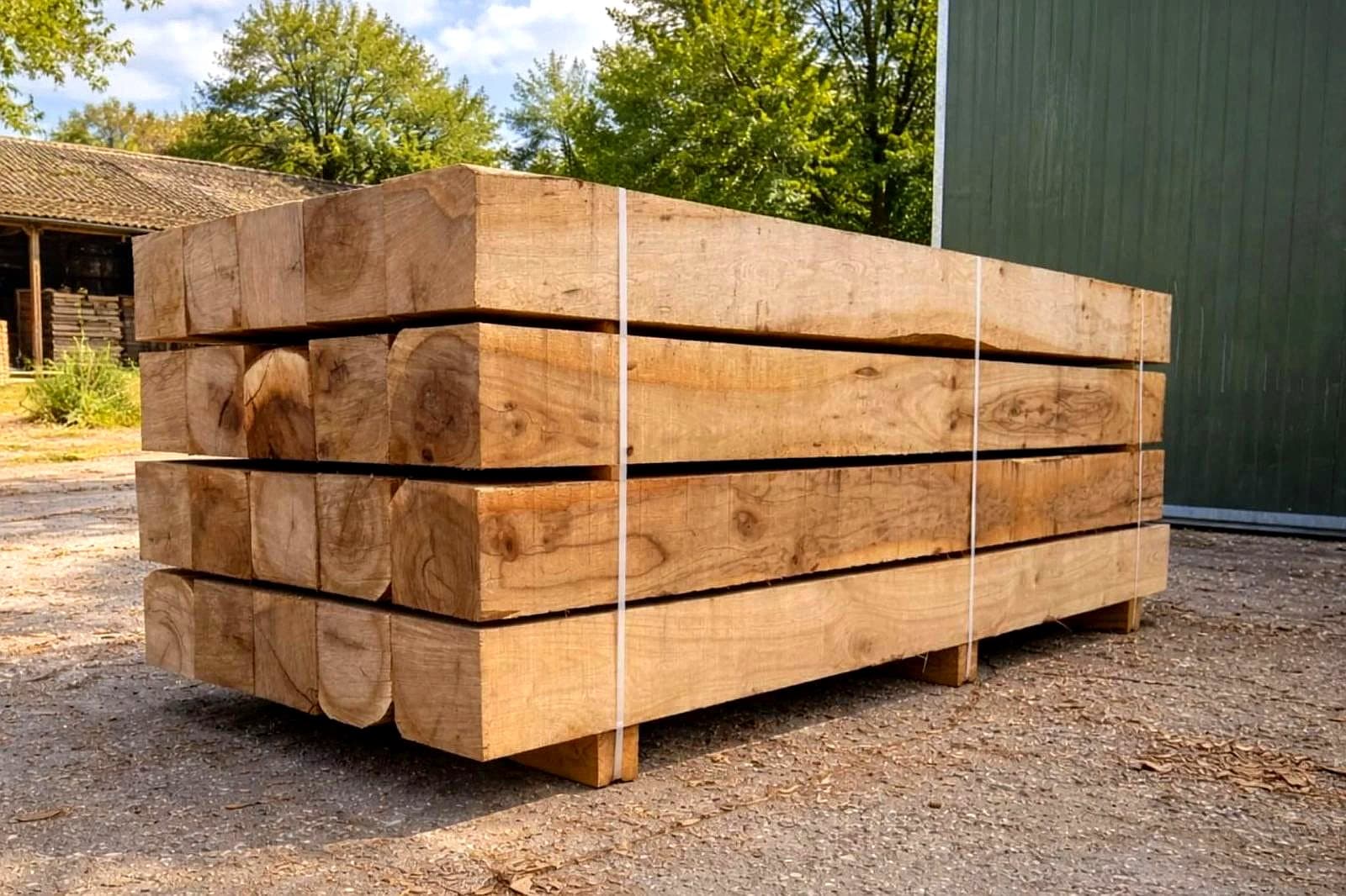 Softwood planks at builder yard for construction
